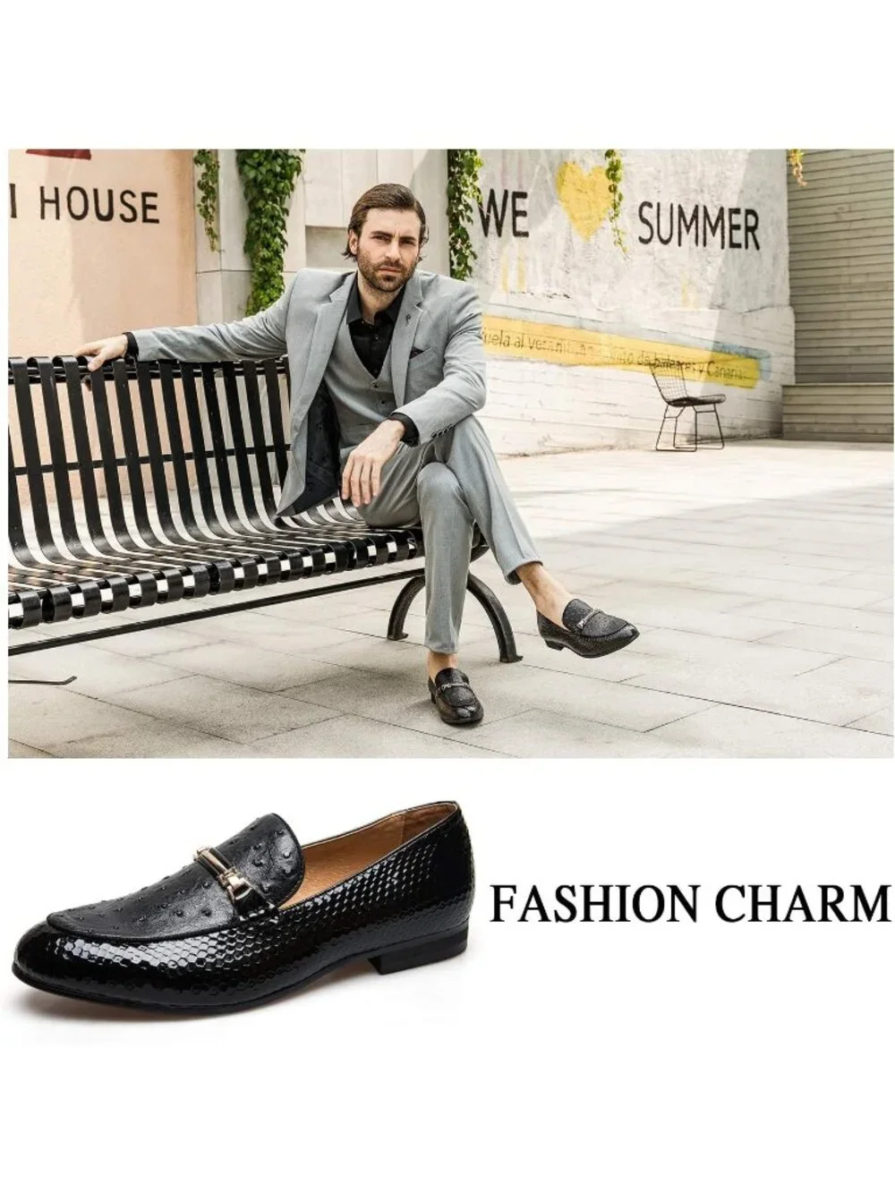 Men's Black Shine Moc Toe Bit Loafers Slip On Dress Shoes Classic Party Fashion